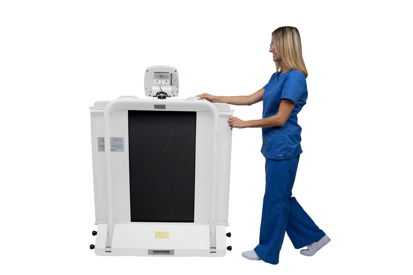 Digital Wheelchair Scale with Dual Ramps, Extra-Large Platform,ADA Compliant, KG only, Capacity: 454 kg, Resolution: 0.2 lb/0.1kg, EMR Connectivity: Via USB, Optional Pelstar Wireless Technology, 4 Wheels (2 Castors) (DROP SHIP ONLY)