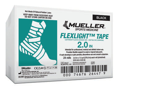FlexLight Tape, 2" x 7.5 yd, Black, 24 rl/cs (Products are only available for sale in the U.S. Products cannot be sold on Amazon.com or any other 3rd party platform without prior approval by Mueller.)