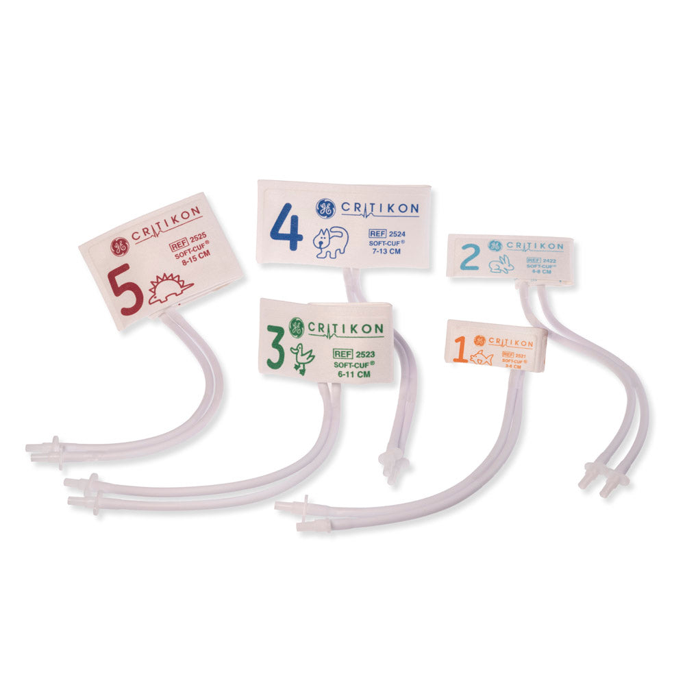 Cuff, Neonatal Assorted, 2-Tube Neonatal, Male Slip Luer, Assorted Colors, 20/bx (Continental US Only)