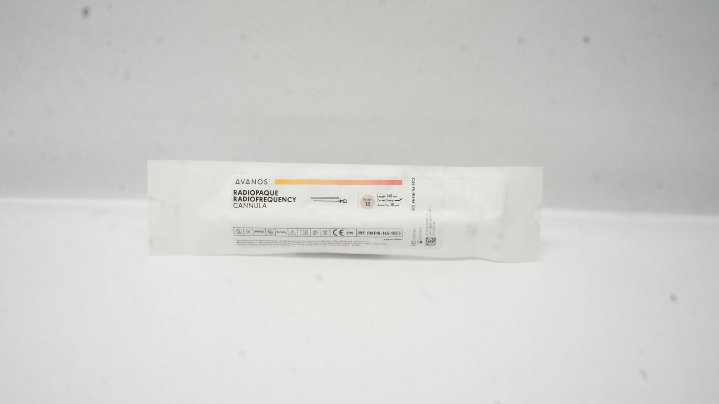 Radio Frequency Cannula Radiopaque, Curved, Sharp, 18G x 145mm, Active Tip, 10mm, Sterile, 10/bx (US Only) (Authorized Distributor Sub-Agreement Required - See Manufacturer Details Page)