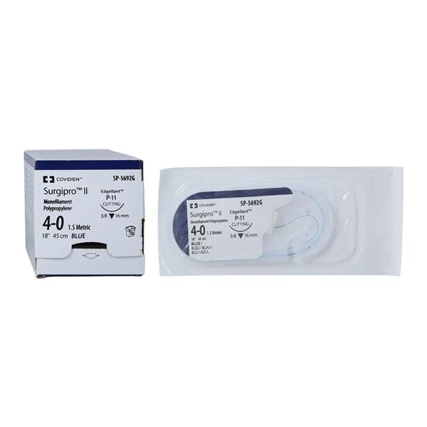 Suture, Premium Reverse Cutting, Size 4-0, Blue, 18", Needle P-11, 3/8 Circle, 1 dz/bx (Continental US Only)