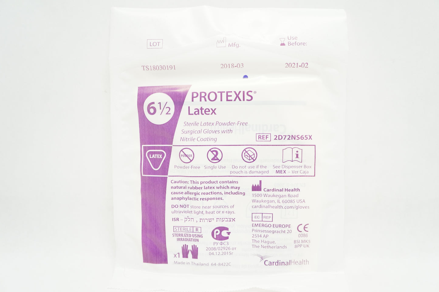 Glove, Surgical, Latex with Nitrile Coating, Powder-Free (PF), Light Brown, Size 6.5, Sterile, 50/bx, 4 bx/cs (Continental US Only)