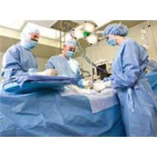 Transverse Laparotomy Pack, Includes: Transverse Laparotomy Drape; Non-Reinforced Scrub Nurse Gown, Large with Towel and Wrap; Non-Reinforced Surgical Gown, Large; (4) Drape Towel, Adhesive, Nonabsorbent; Mayo Stand Cover, Reinforced Poly, 23"W; Suture Bag; Outer Wrap, Reinforced Poly Table Cloth, 44" x 90", Sterile, 6/cs (Continental US Only)