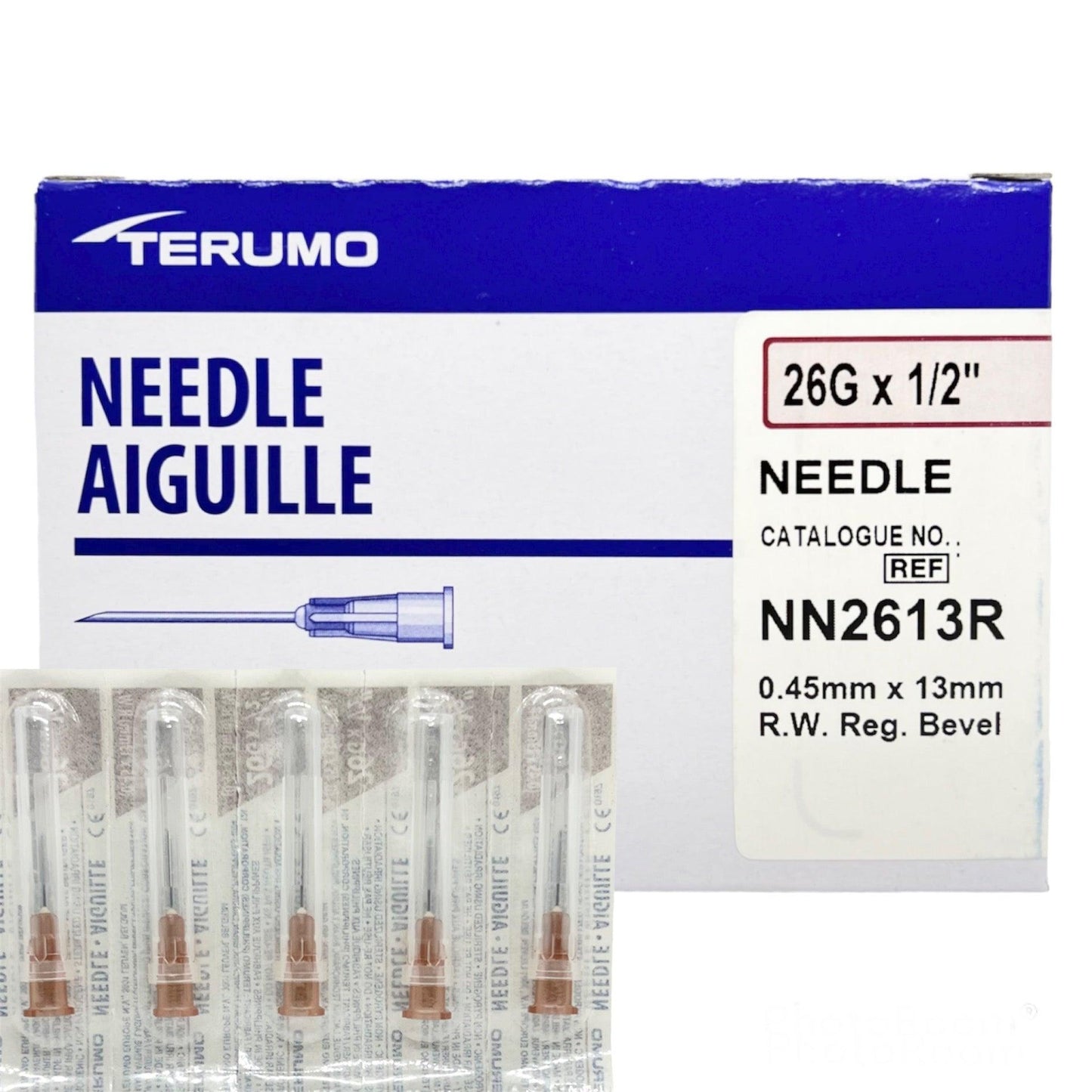 Regular Wall Needle, 26G x 1/2", 100/bx, 10 bx/cs (US Only)