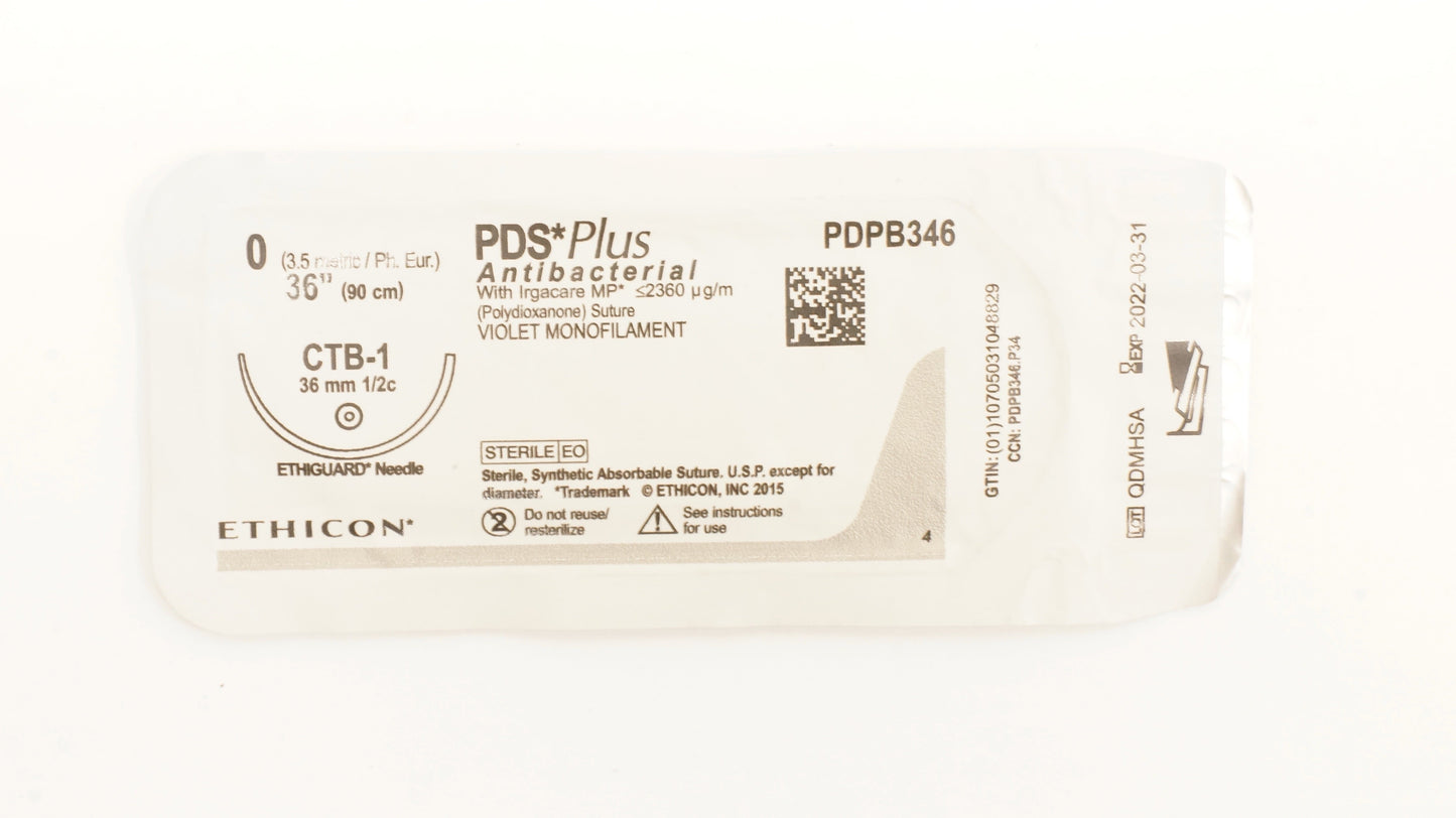 Suture, Ethiguard Blunt Point, Size 0, 27", Violet Monofilament, Needle CTB-1, _ Circle, 3 dz/bx (Continental US Only)