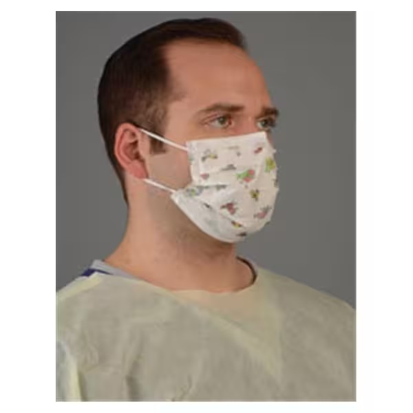 Procedure Mask ASTM Level 1 Pediatric Print Adult 50/Bx (AT771145A)