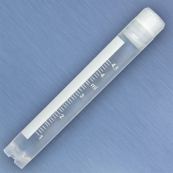 CryoCLEAR vials, 2.0mL, STERILE, Internal Threads, Attached Screwcap with Co-Molded Thermoplastic Elastomer (TPE) Sealing Layer, Round Bottom, Self-Standing, Printed Graduations, Writing Space and Barcode, 50/bg, 10 bgs/cs