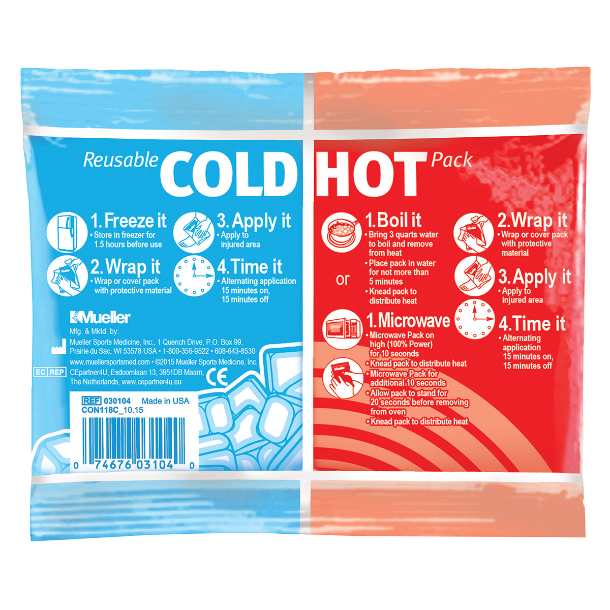 Cold/Hot Pack, Reusable, Small, 12/cs (Products are only available for sale in the U.S. Products cannot be sold on Amazon.com or any other 3rd party platform without prior approval by Mueller.)