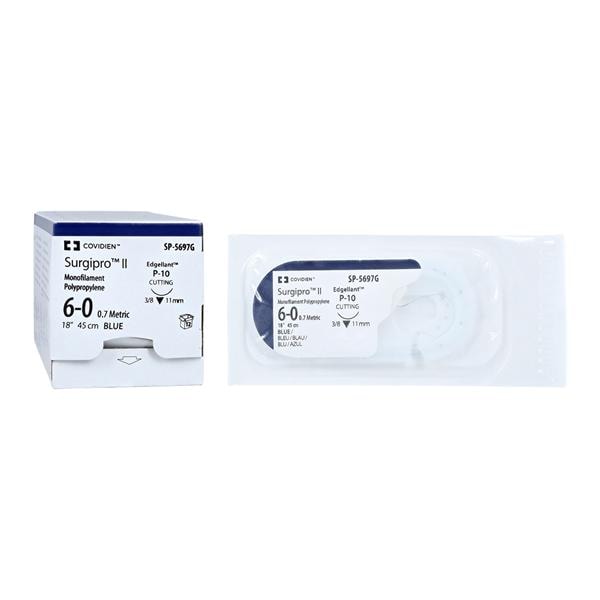 Suture, Premium Reverse Cutting, Size 6-0, Blue, 18", Needle P-10, 3/8 Circle, 1 dz/bx (Continental US Only)