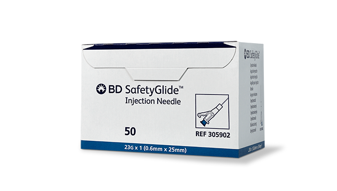Needle, IM Hypodermic, 23G x 1" BD SafetyGlide Shielding, Sterile Regular Wall Type & Regular Bevel, Turquoise Hub, 50/bx, 10 bx/cs (Continental US Only) (Drop Ship Requires Pre-Approval) <Strong style="color:red">Max weekly quantity allowed: 10</Strong>