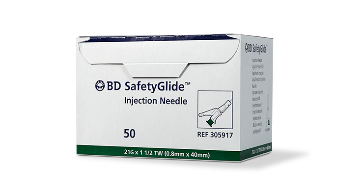 Needle, 21 G x 1_" BD SafetyGlide, 50/bx, 10 bx/cs (Continental US Only) (Drop Ship Requires Pre-Approval)