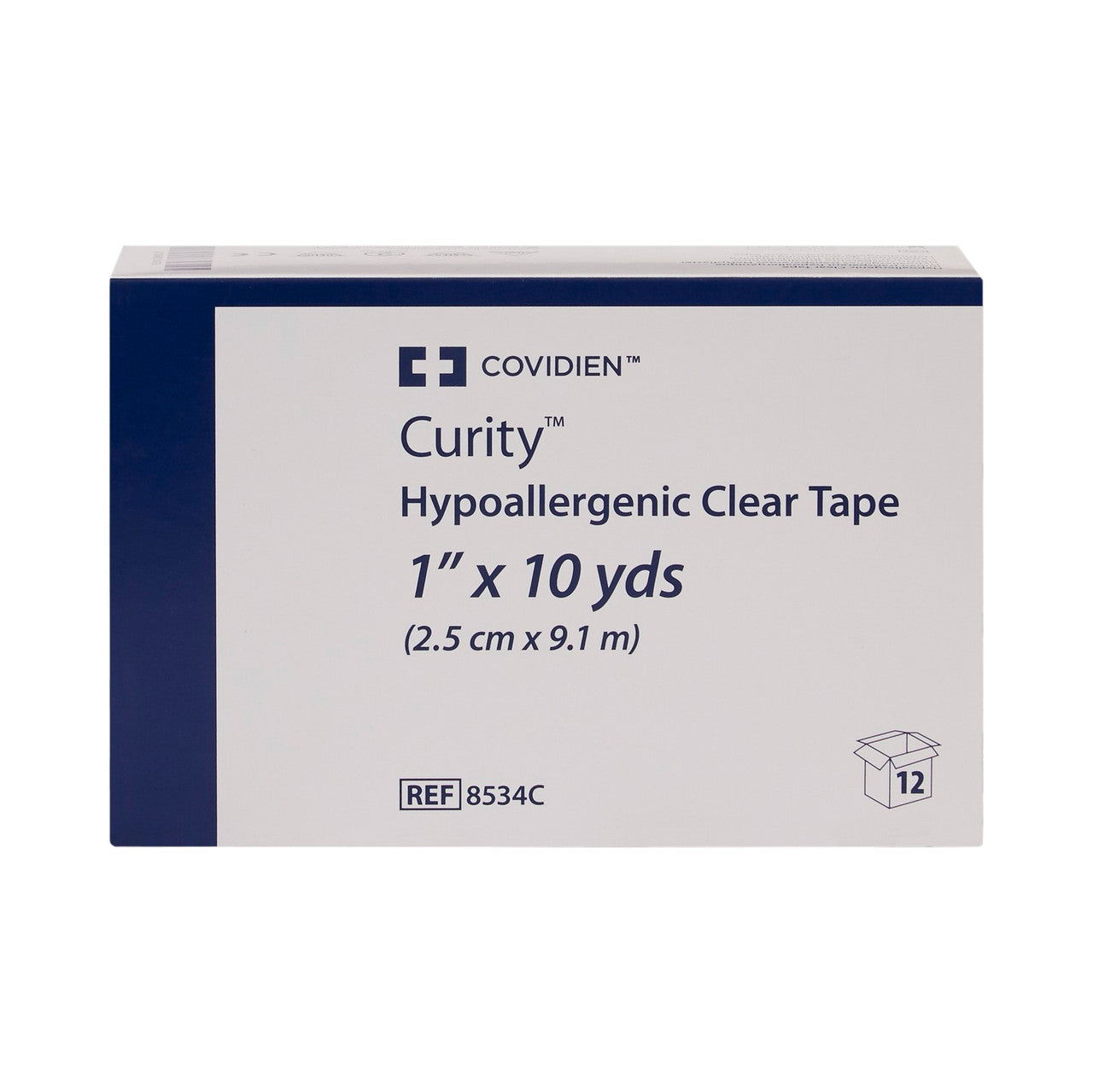 Clear Tape, Hypoallergenic, 1" x 10 yds, 12/bx, 10 bx/cs (Continental US Only)