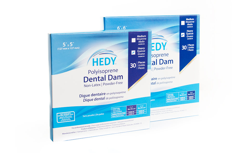 Polyisoprene Dental Dam, 6" x 6", Heavy Gauge, Blue, Latex-Free, Powder-Free, 30/bx, 1bx/ea (Not Available for sale into Canada)