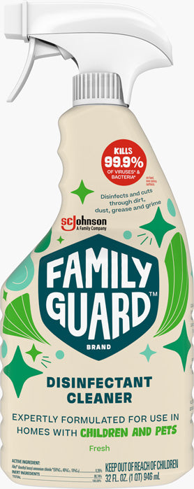 Family Guard Disinfectant Cleaner, 32oz, Trigger, Fresh, 8/cs
