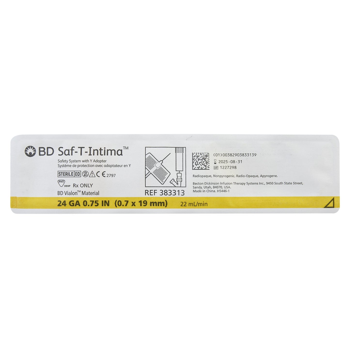 IV Catheter, Wings, 24G x _", Y Adapter & Needle Shield, 25/bx, 8 bx/cs (Continental US Only) (Drop Ship Requires Pre-Approval)