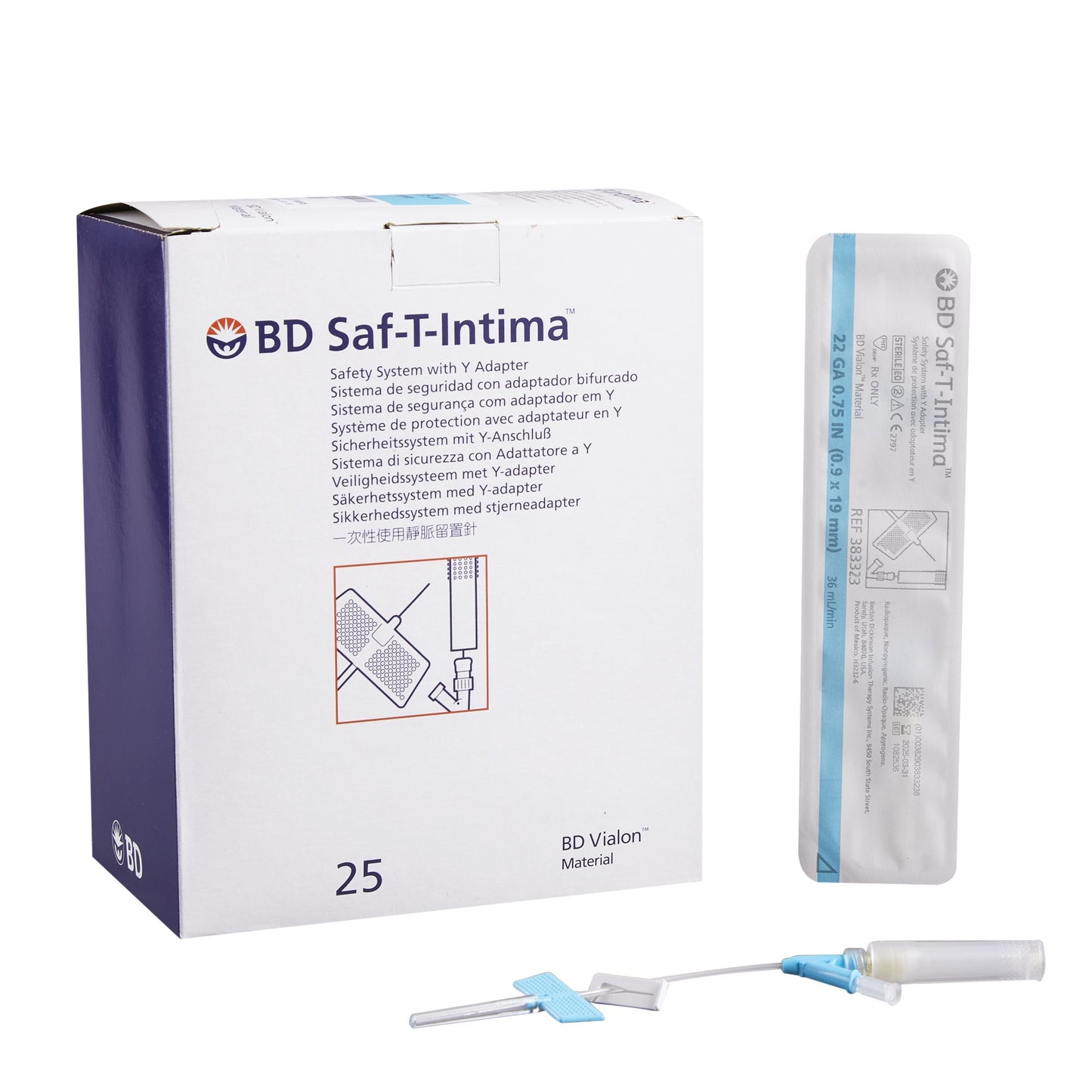 IV Catheter, Wings, 22G x _", Y Adapter & Needle Shield, 25/bx, 8 bx/cs (Continental US Only) (Drop Ship Requires Pre-Approval)