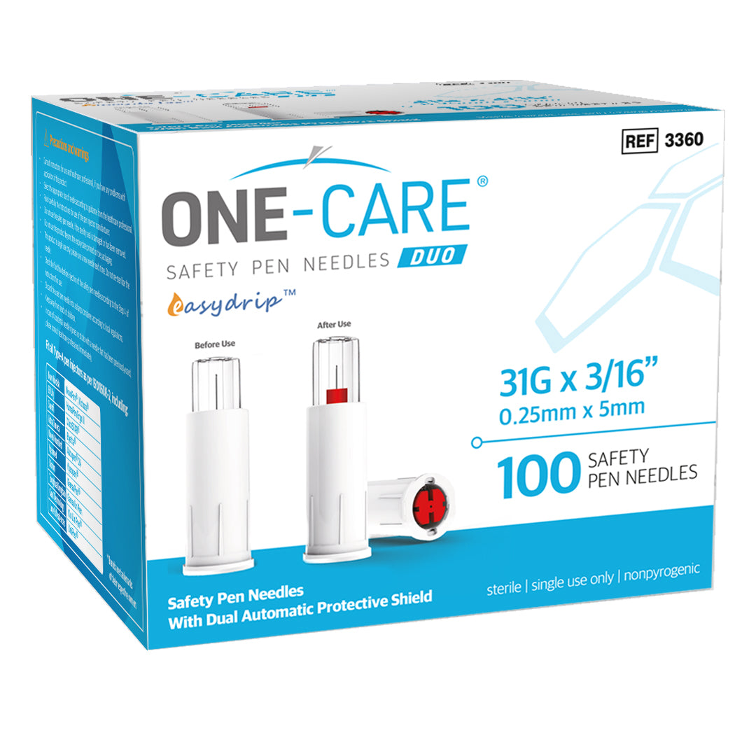 PRO DUO Safety Pen Needles, 31G x 5mm, Lavender, 100/bx