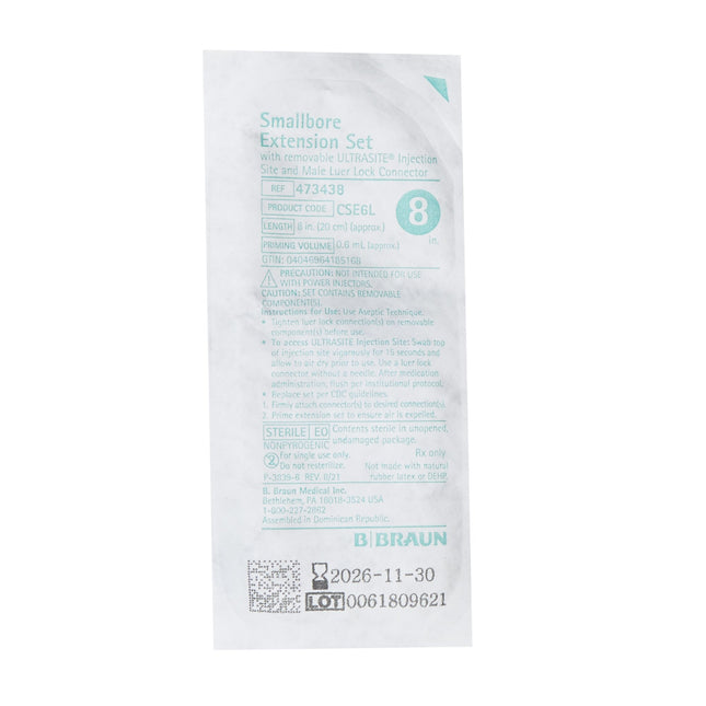 Standard Bore Extension Set, 2 low profile SAFSITE Valves at Y-Sites, Distal SPIN-LOCK Connection, 5.2mL Priming Volume, 35"L, 50/cs (Rx) (Continental US+HI Only)