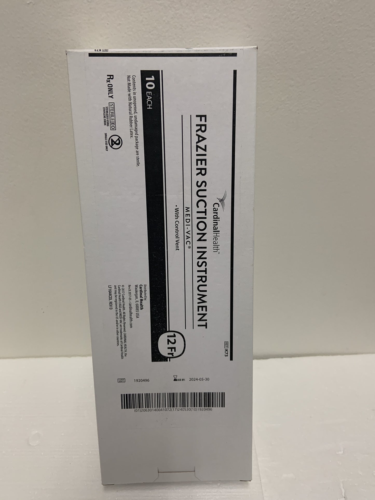 Frazier Suction Handle, Vented, 12FR, Single Use, Sterile, 50/cs (Continental US Only)