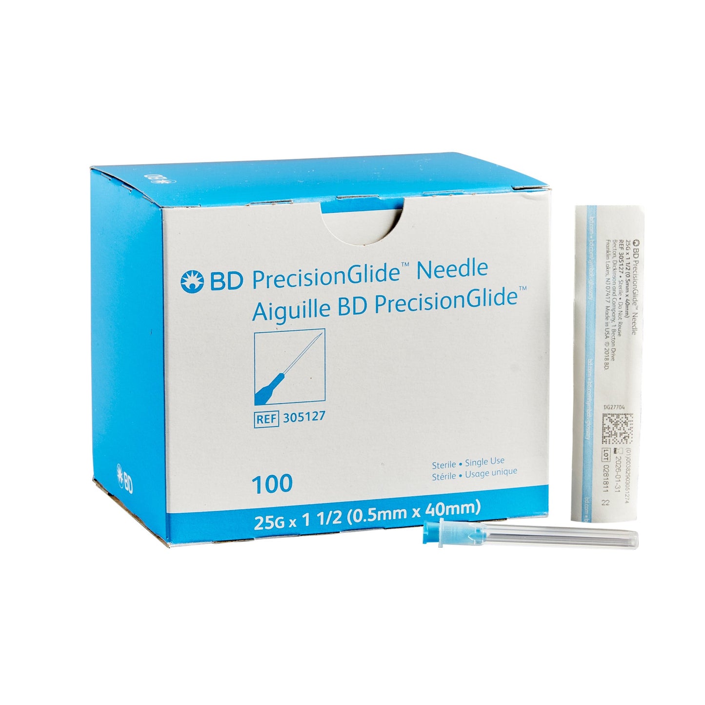 Needle, 25G x 1_", Regular Bevel, Sterile, 100/bx, 10 bx/cs (Continental US Only) (Drop Ship Requires Pre-Approval)