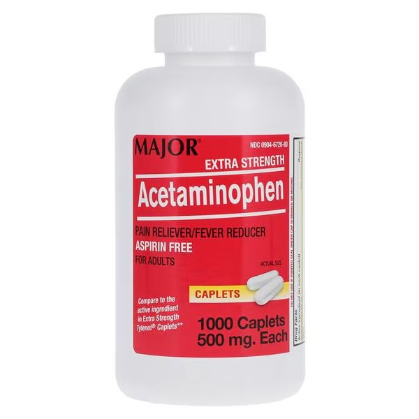 Acetaminophen Caplets 500mg Bottle 1000/Bt (700897)