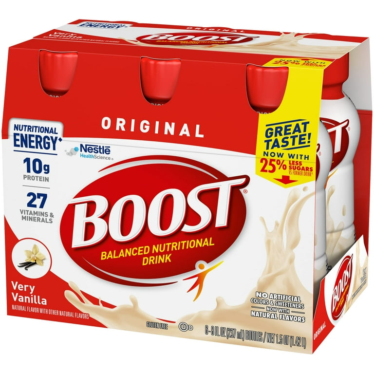 Boost Original, Vanilla, Clean, 8 fl oz, 6/pk, 4 pk/cs (Minimum Expiry Lead is 90 days; Non-Returnable) (Continental US Only) (Nestle products cannot be sold online without Nestle's prior written permission) (Products cannot be sold on Amazon.com or any other 3rd party site)