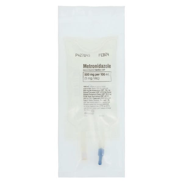 Metronidazole Injection, USP, 500 mg/ 100 ml, Viaflex Plastic Container, Liquid Premix, 24/cs (Rx) (Item is Non-Returnable) (Continental US Only, Excluding IN and ND) (Product Access Restricted. Check with your sales rep to verify eligibility)
