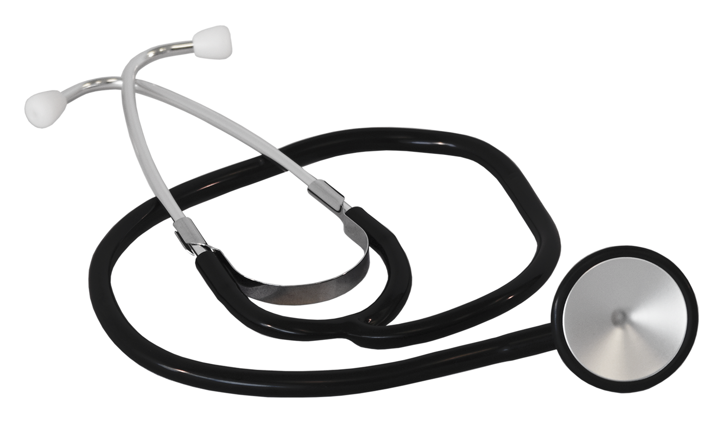Stethoscope, Single Head, Adult, Black, 50 bg/bx, 2 bx/cs