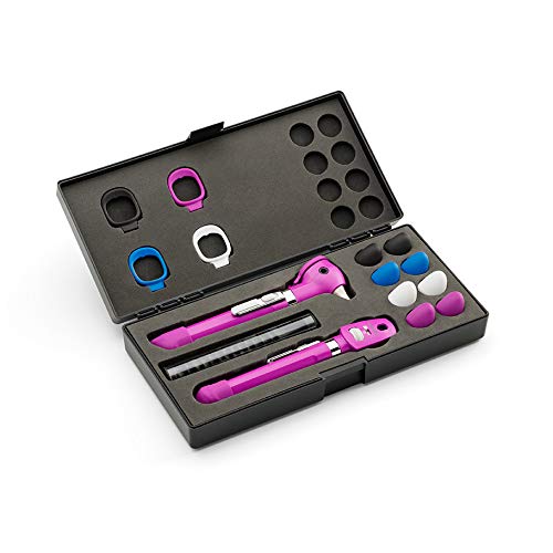 Pocket Plus Diagnostic Set, Includes: Ophthalmoscope, Fiber-Optic Otoscope, LED, 2.5V, (2) AA-Battery Handles, Hard Storage Case, Plum (US Only)