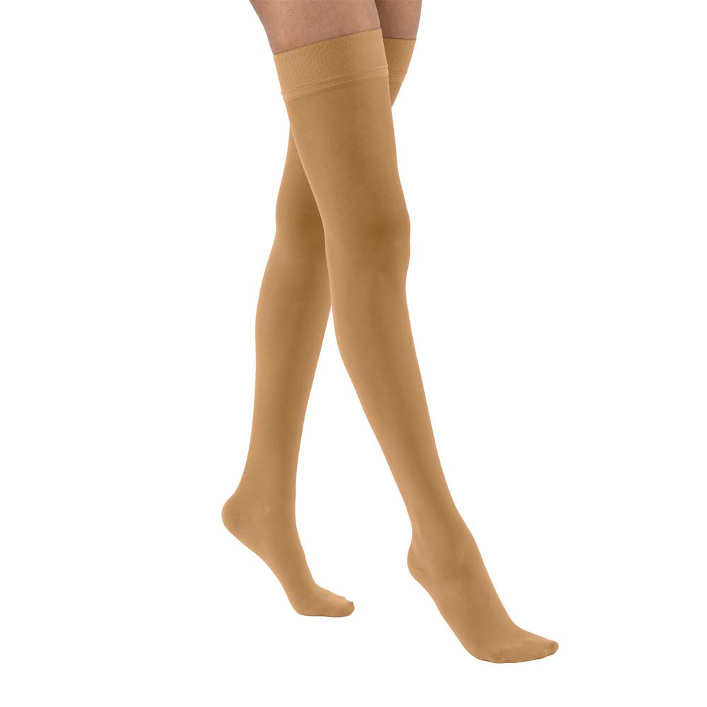 Compression Stocking, Thigh High, 30-40 mmHG, Closed Toe, Suntan, Large (Continental US Only)