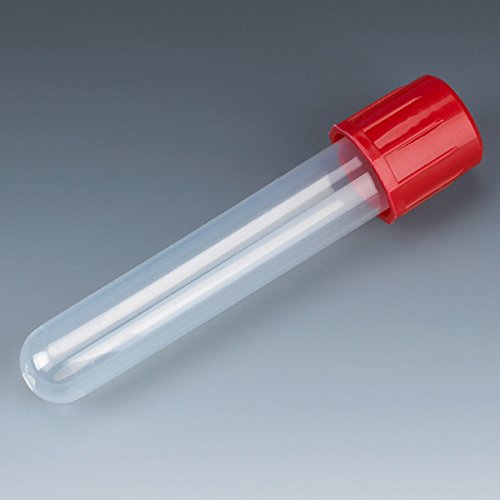Test Tube, PP, w/ Attached Red Screw Cap, 250/bg, 4 bg/cs