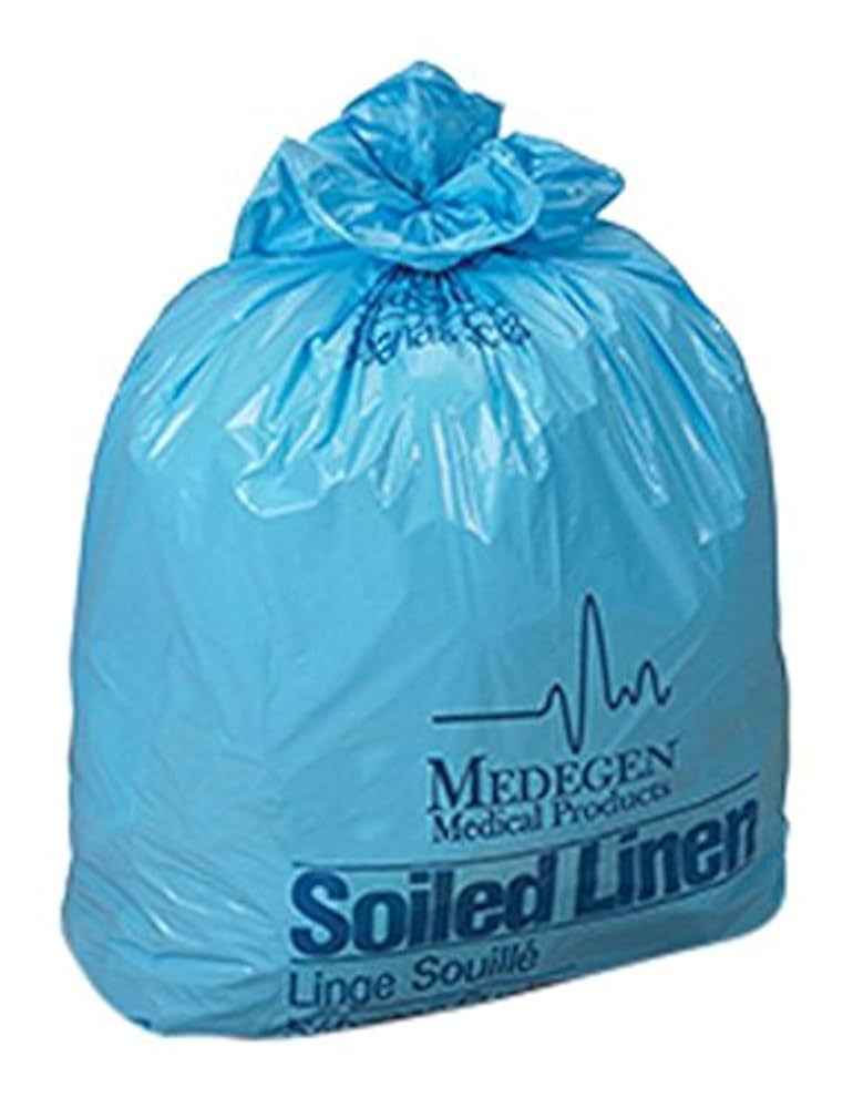Soiled Linen Bag, 30_" x 41", Light Blue/ Blue, 1.05 mil, 20-30 Gal, 25/pk, 10 pk/cs