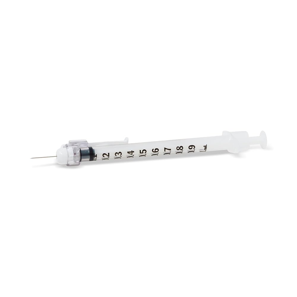 Tray, 1mL Allergist, 1mL, 27 G x _" SafetyGlide Permanently Attached, Regular Bevel Needle, 25/tray, 40 tray/cs