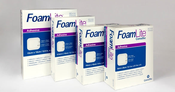 Foam Dressing, Adhesive, Rectangle, 2" x 4.8", 10/bx (Continental US Only)