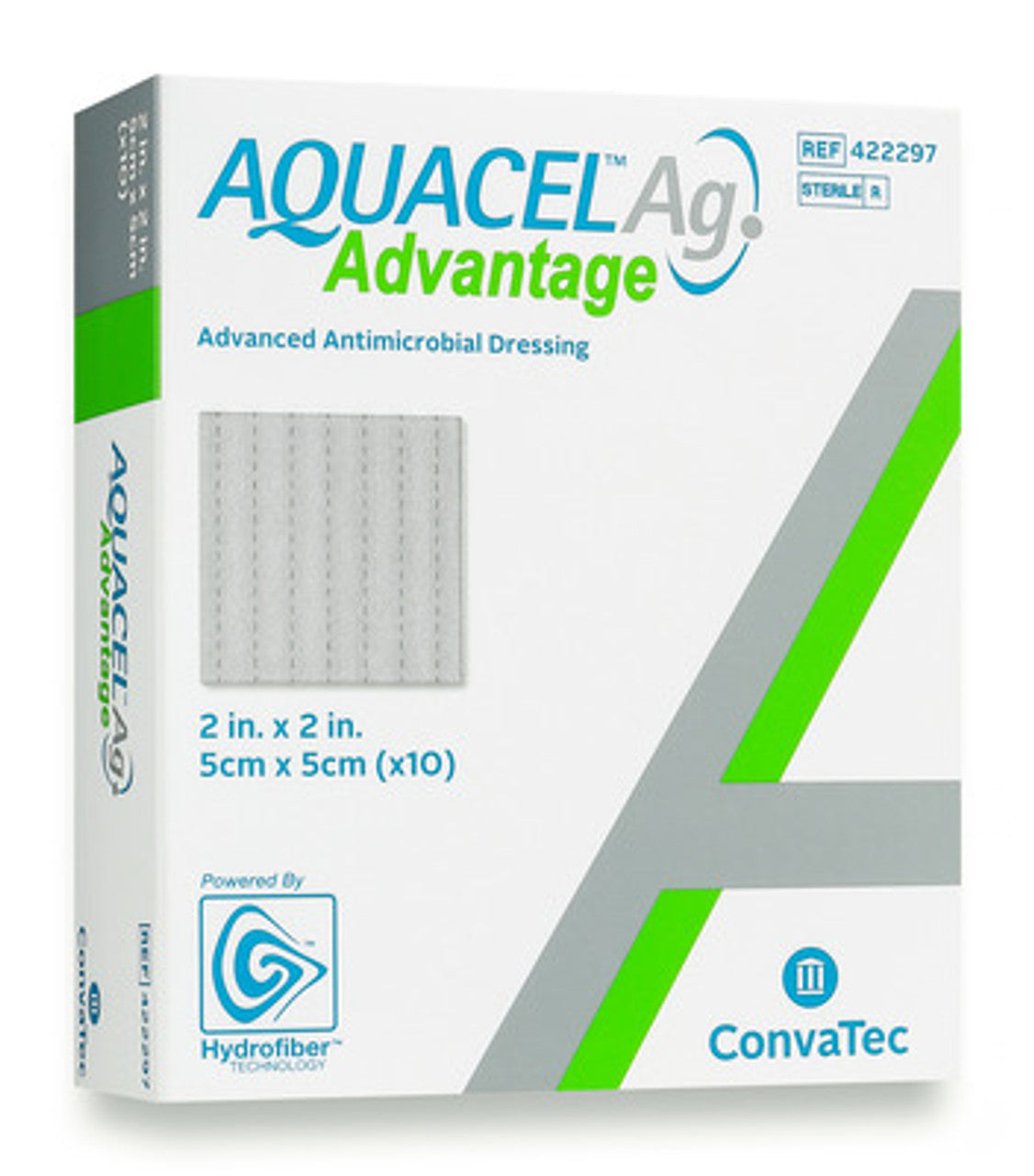 Ag Advantage, Enhanced Hydrofiber with Silver, Non-Adhesive, 2" x 2", 10/bx (Continental US Only)