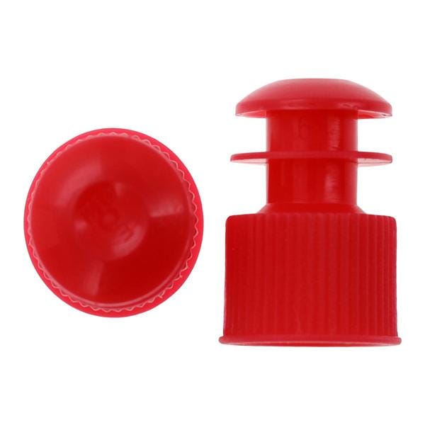 Test Tube Cap, 12mm, Flanged Plug, Red, 1000/bg