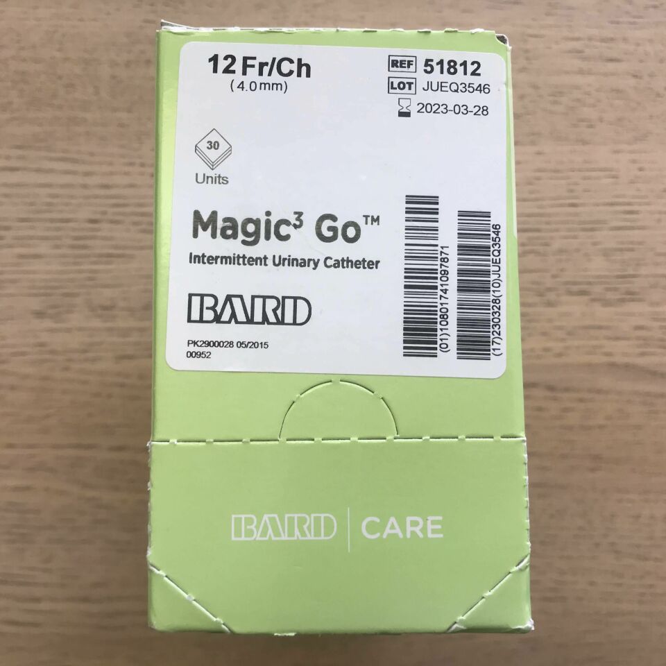 Urethral Catheter, Magic3 Go, 12FR, 6", Straight Tip, Hydrophilic Coated, Silicone, 30/cs (US Only)