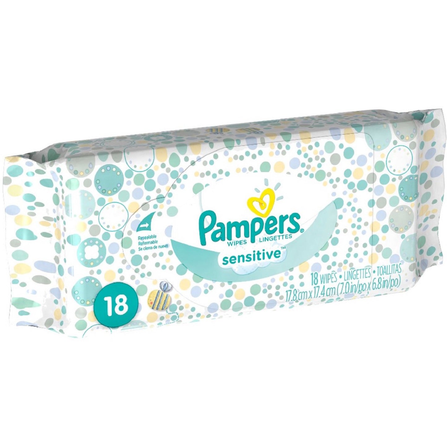 Pampers Baby Wipes, Sensitive Pouch, 18/pk, 16pk/cs