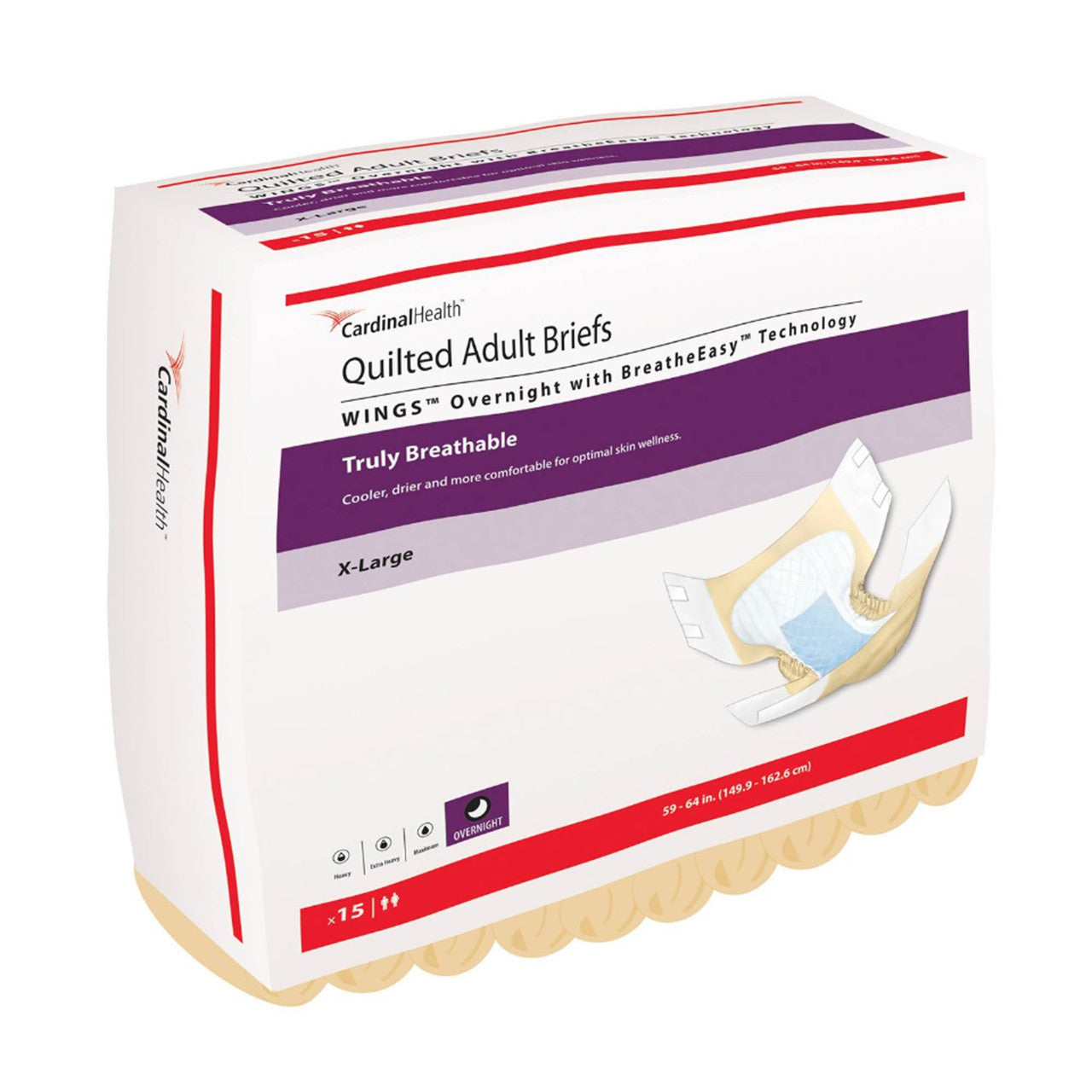 Adult Brief, Quilted, Overnight, X-Large, (59"-64"), 15/bg, 4 bg/cs (Continental US Only)