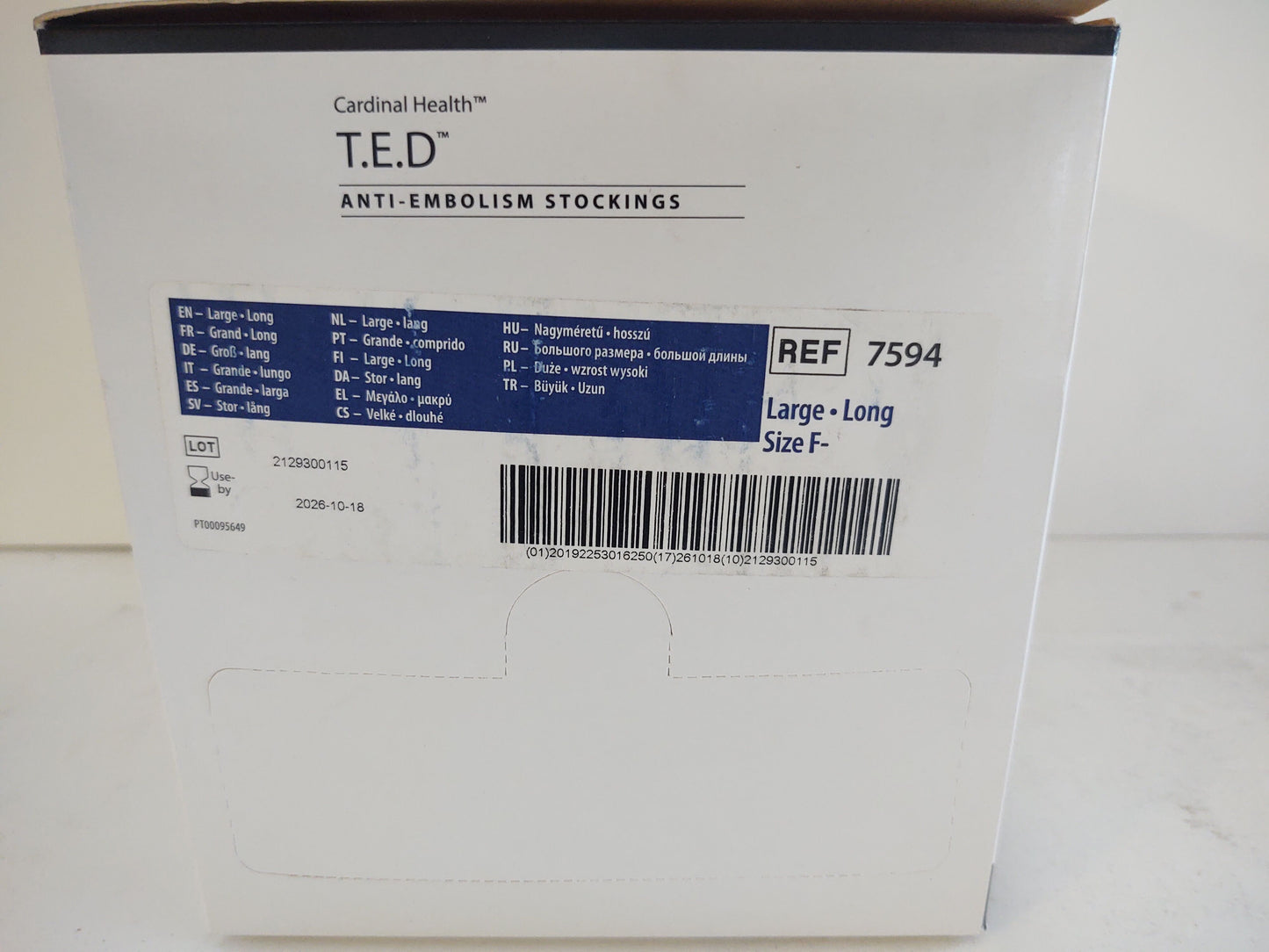 Knee-Length Anti-Embolism Stocking, Large, Long Length, Blue, 12 pr/ctn (Continental US Only)