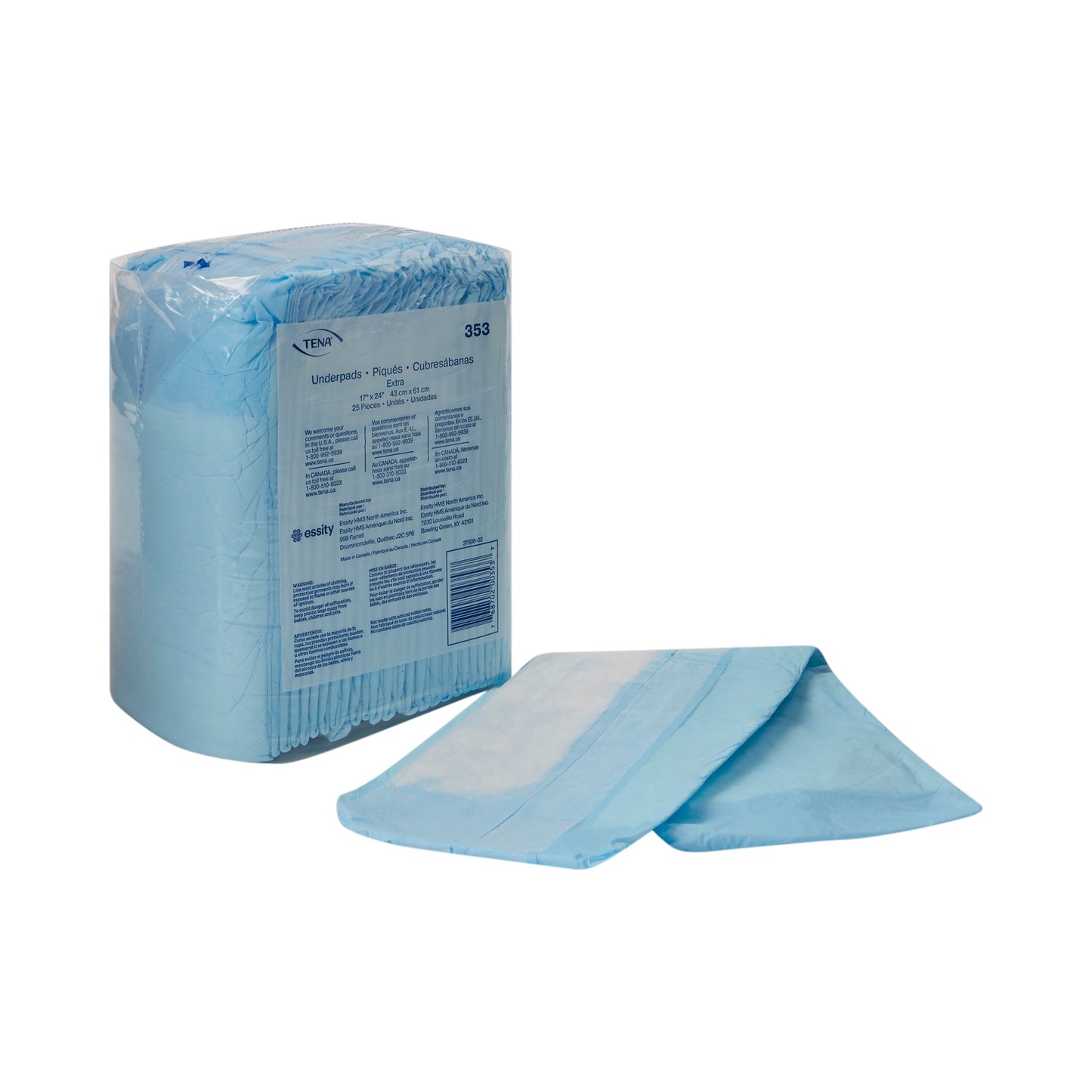 Underpad, Extra, 17" x 24", Blue, 25/pk, 12 pk/cs (Continental US Only)