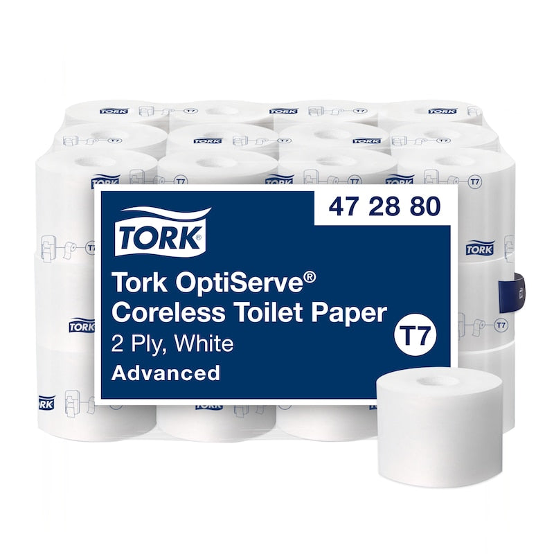 Bath Tissue Roll, Advanced, Coreless, High Capacity, White, 2-Ply, T7, 333ft, 3.66" x 4.0", 1000 sheets/rl, 36 rl/cs (48 cs/plt)