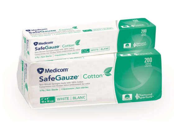 Cotton Non-Woven Sponge, 2" x 2", 4-Ply, Non-Sterile. 200/slv, 20 slv/cs (102 cs/plt)