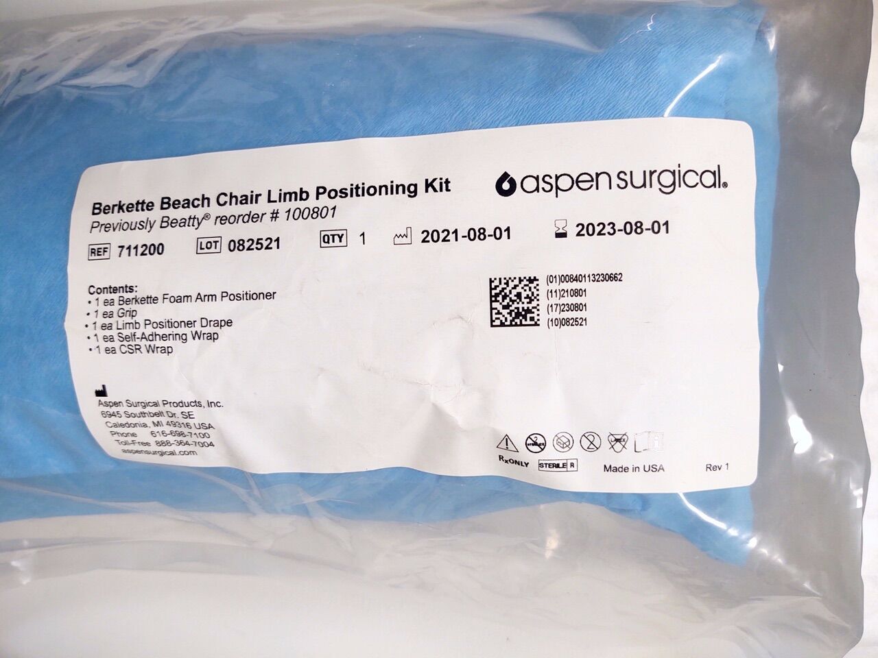 Berkette Beach Chair Limb Positioner, (100801), Sterile, 1/pch, 6 pch/bx (US Only) (Not Available For Sale into Canada)