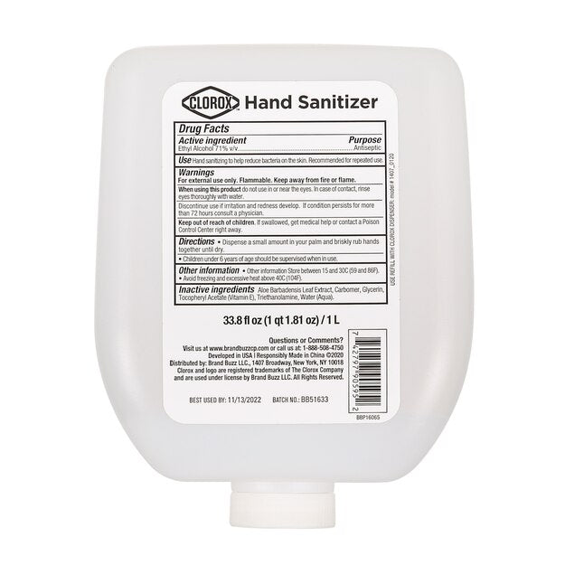 Hand Sanitizer Dispenser Refill, Gel, 1 Liter, 6/cs (Item is considered HAZMAT and cannot ship via Air or to AK, GU, HI, MP, PR, VI)