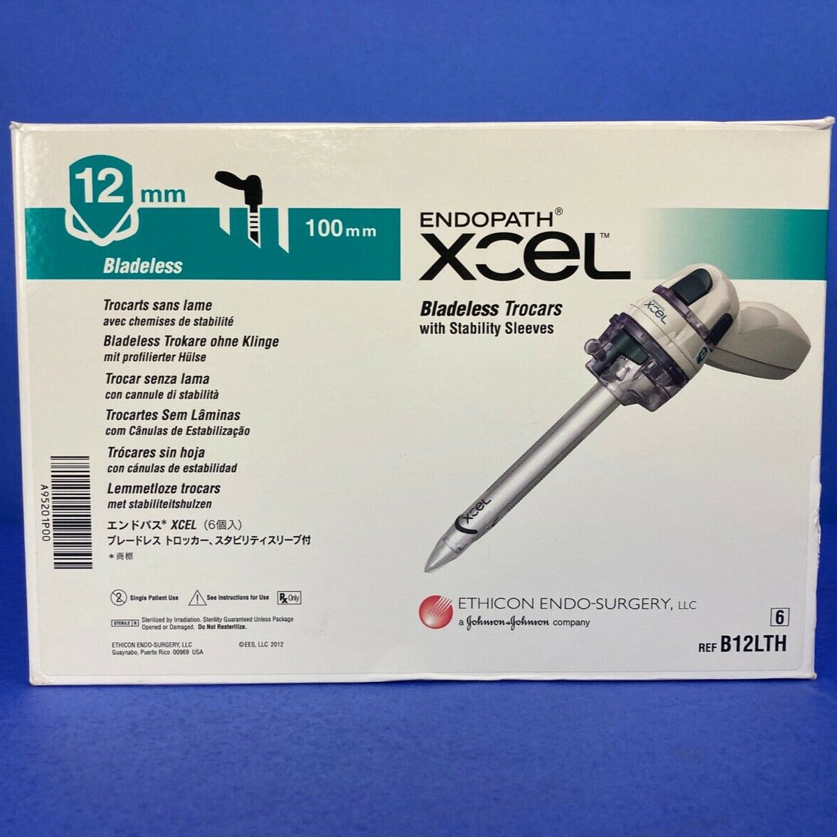 ENDOPATH XCEL Bladeless Trocar, Stability Sleeve, 12mm, 100mm Length, Handled, 6/bx (Continental US Only)