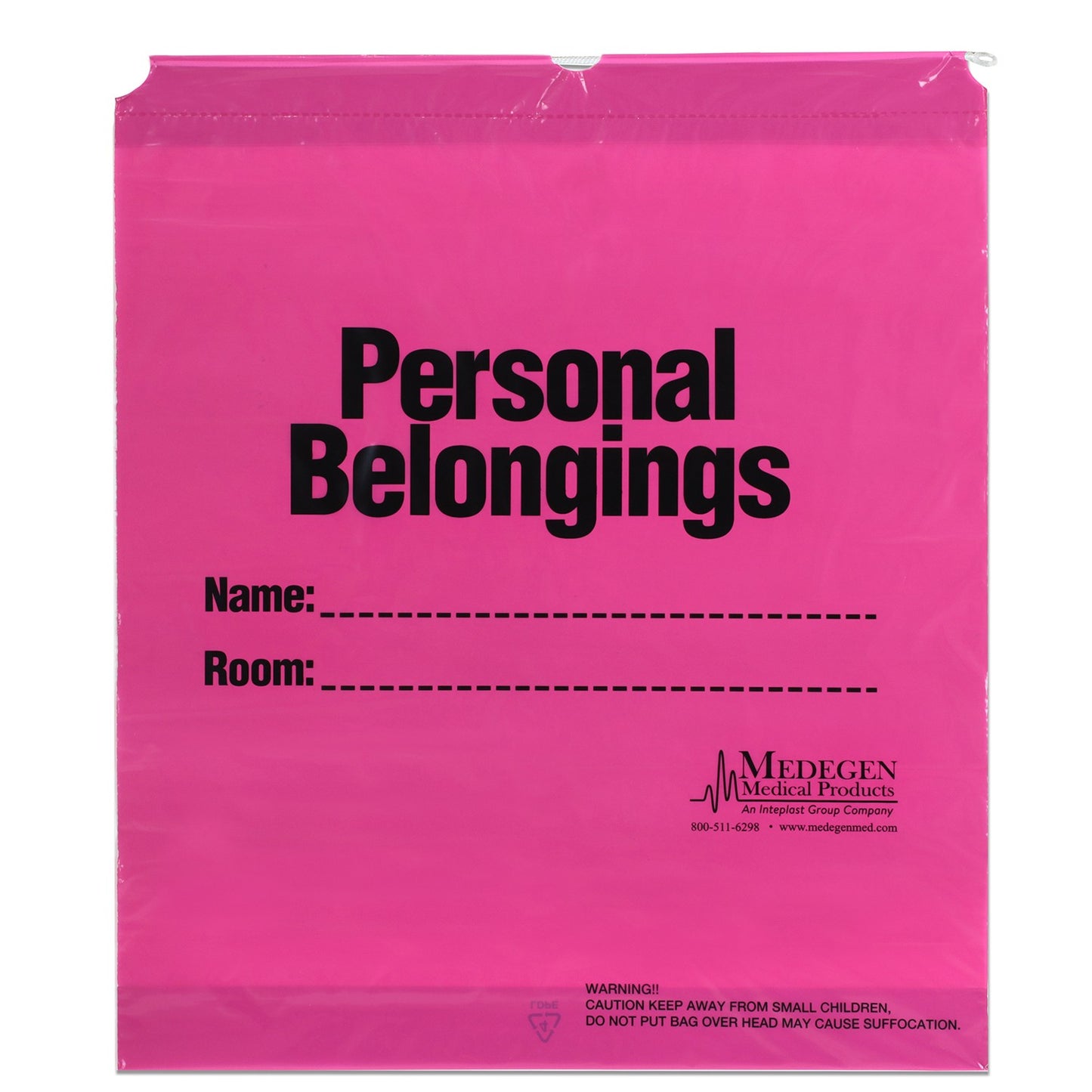 Bag with Drawstring, 20" x 24" x 4", Fuschia/ Black, 2 mil, 5 Gal, 25/pk, 10 pk/cs
