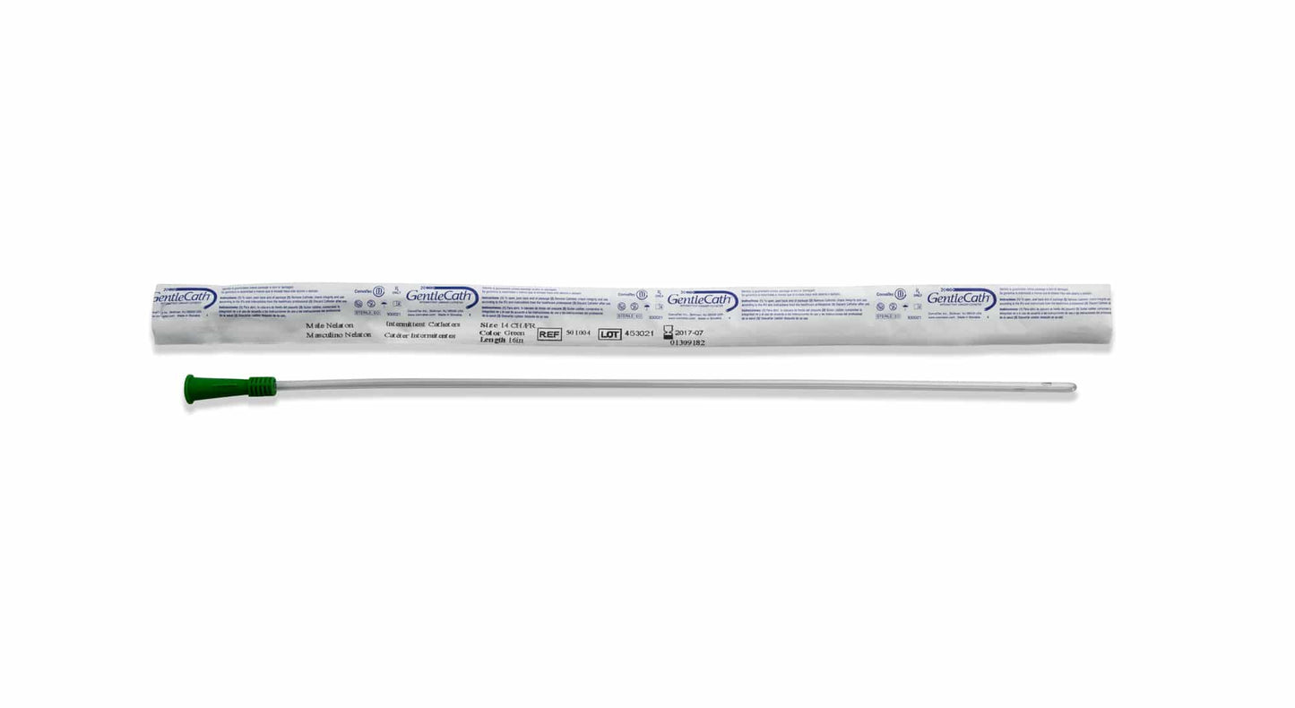Urinary Catheter, Male, Straight Tip, PVC, 15.9" Tube, 14 CH, 100/bx (Continental US Only)