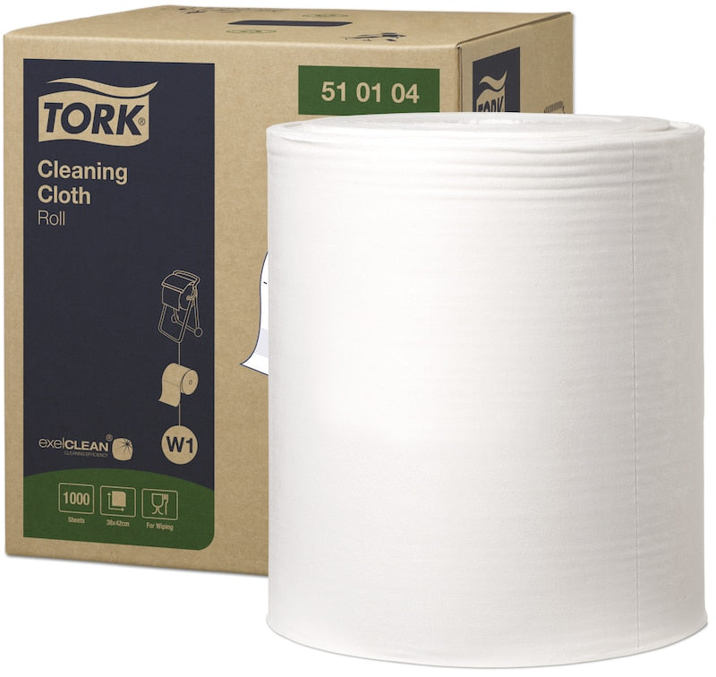 Cleaning Cloth, Giant Roll, White, 1-Ply, Embossed, W1, 1250ft, 16.9" x 15", 1000 sht/rl, 1 rl/cs