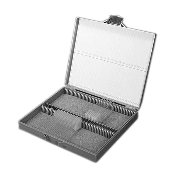 Slide Box, for 100 Slides, Cork Lined, Stainless Steel Lock, Blue